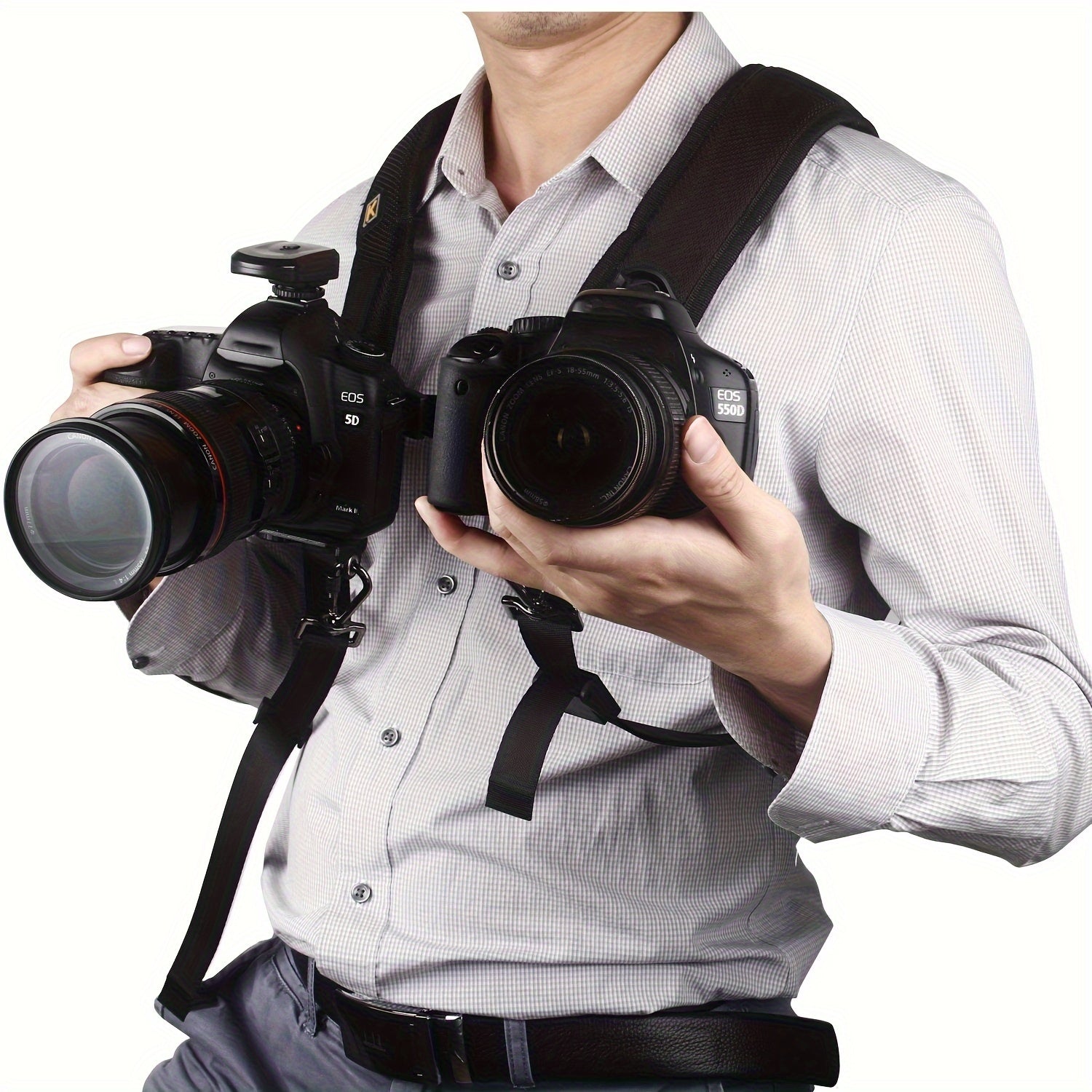 حزام كتف مزدوج للكاميرا DSLR مع فك سريع
