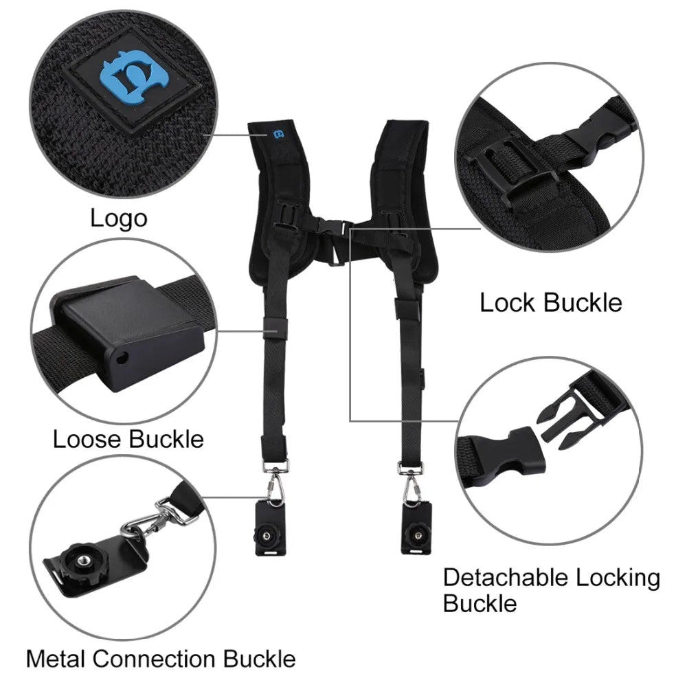 PULUZ Quick Release Double Shoulder Strap