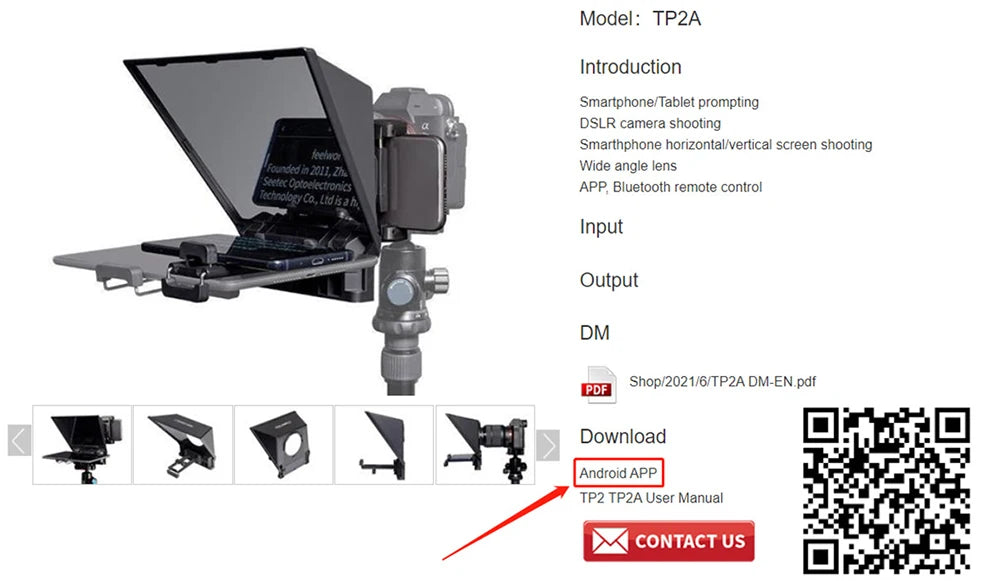 FEELWORLD Mini Teleprompter TP2A 8 inch