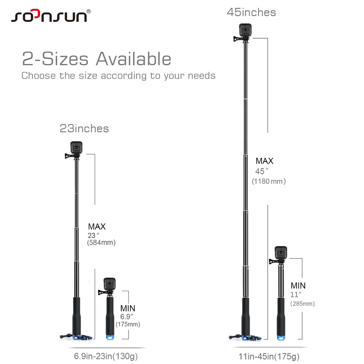 SOONSUN Aluminium Waterproof Selfie Stick