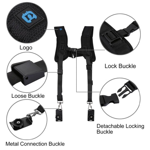 PULUZ Quick Release Double Shoulder Strap