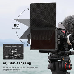 NEEWER Mini Matte Box with 4"x5.65" Filter Tray Carbon Fiber Flag