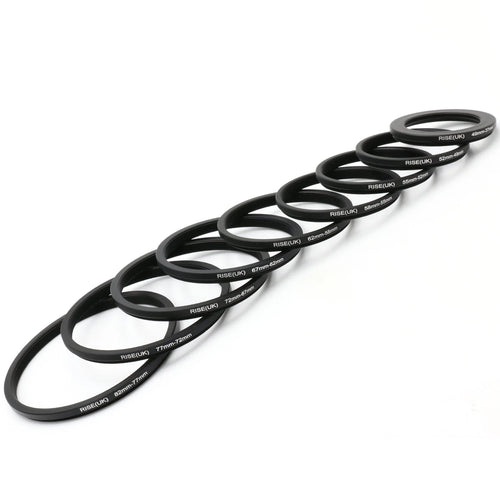9Pcs Camera Lens Filter Step Up/Down Adapter Ring Set 37-82mm 82-37mm
