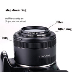 9Pcs Camera Lens Filter Step Up/Down Adapter Ring Set 37-82mm 82-37mm