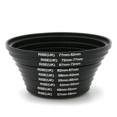 9Pcs Camera Lens Filter Step Up/Down Adapter Ring Set 37-82mm 82-37mm